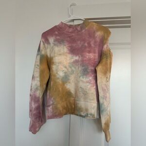 525 America Pink and Cream Tie-Dye Top with open shoulder